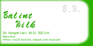 balint wilk business card